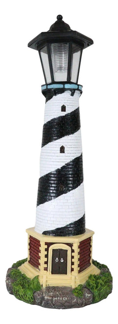 Nautical Cape Hatteras Lighthouse Statue 20.5" Tall with Solar Lantern LED-9