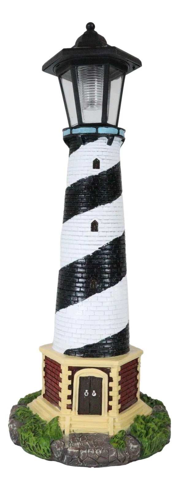 Nautical Cape Hatteras Lighthouse Statue 20.5" Tall with Solar Lantern LED-9