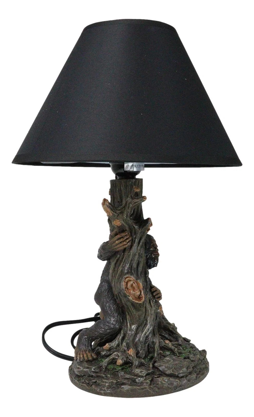 Mythical Creature Sasquatch Big Foot Cryptid Ape by Tree Trunk Table Lamp Decor-9