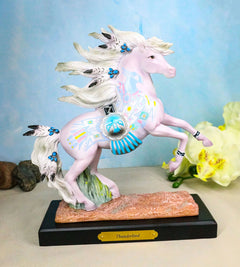 Figura de caballo Thunderbird, escultura decorativa nativa americana del oeste para el hogar, la oficina, estanterías, salas de estar, casas rústicas, exhibiciones de mesa, coleccionables ecuestres.-8