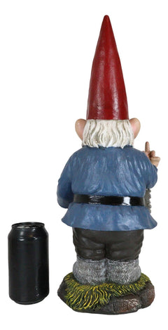 "Go Away!" Gnome Dwarf Not Welcome Statue 17.75"H Patio Outdoor Figurine-10