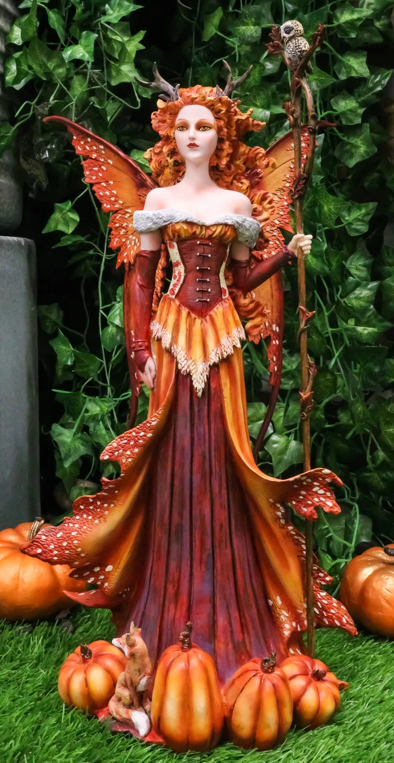 Amy Brown Pumpkin Queen Autumn Fairy Statue 17.5" Tall Fantasy Faery-2