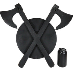 Viking Warrior Coat of Arms Ragnar Serpent Shield With Crossed Axes Plaque-10