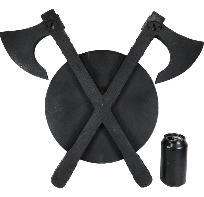 Viking Warrior Coat of Arms Ragnar Serpent Shield With Crossed Axes Plaque-10