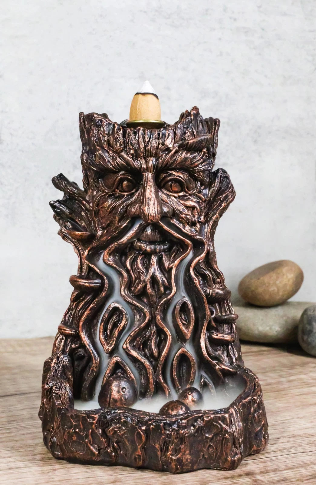 Greenman Tree Man God Forest Ent Waterfall Smoke Backflow Incense Cone Burner