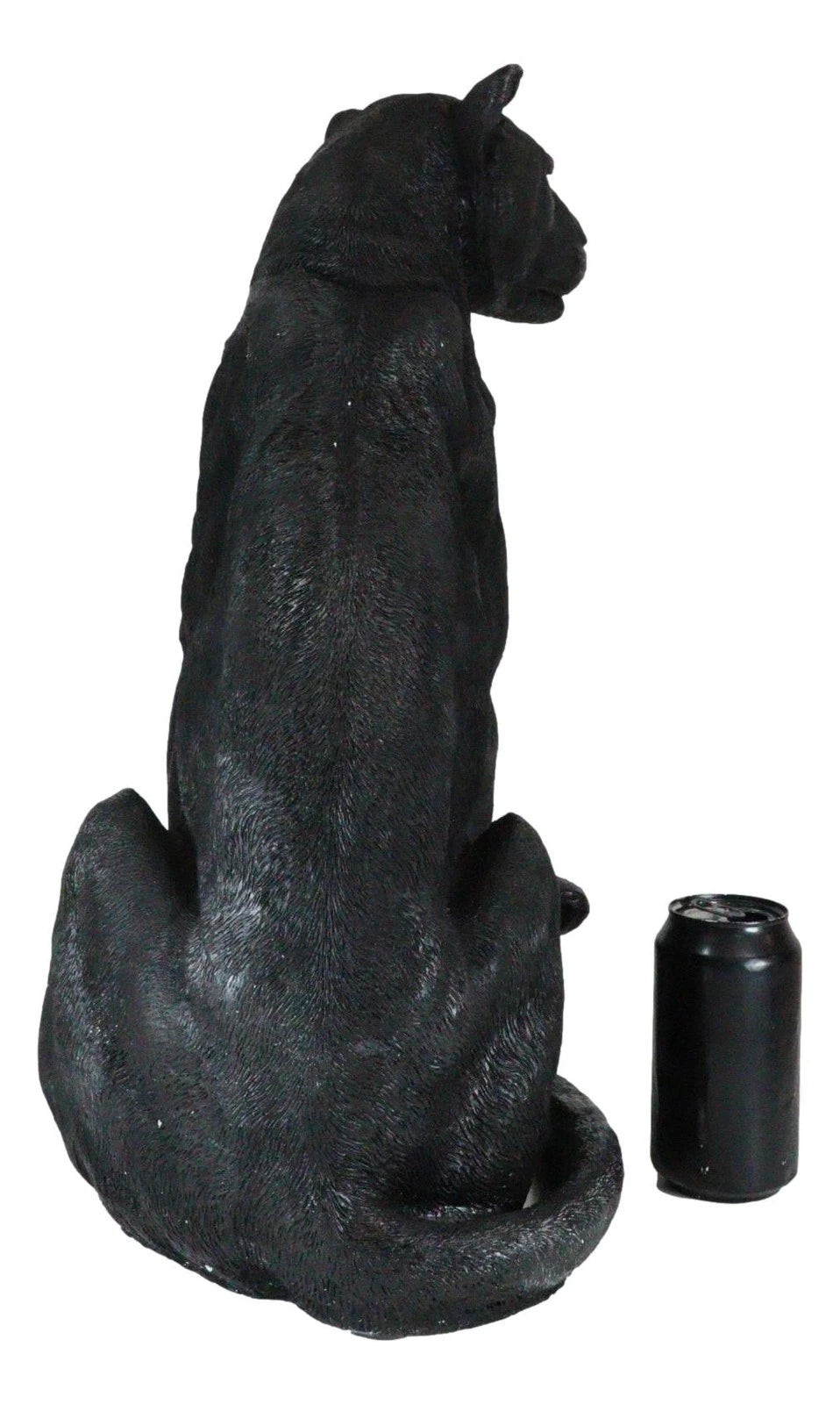 Realistic Large Black Ghost Panther Jaguar Hunter 20"H Garden Patio Statue-10