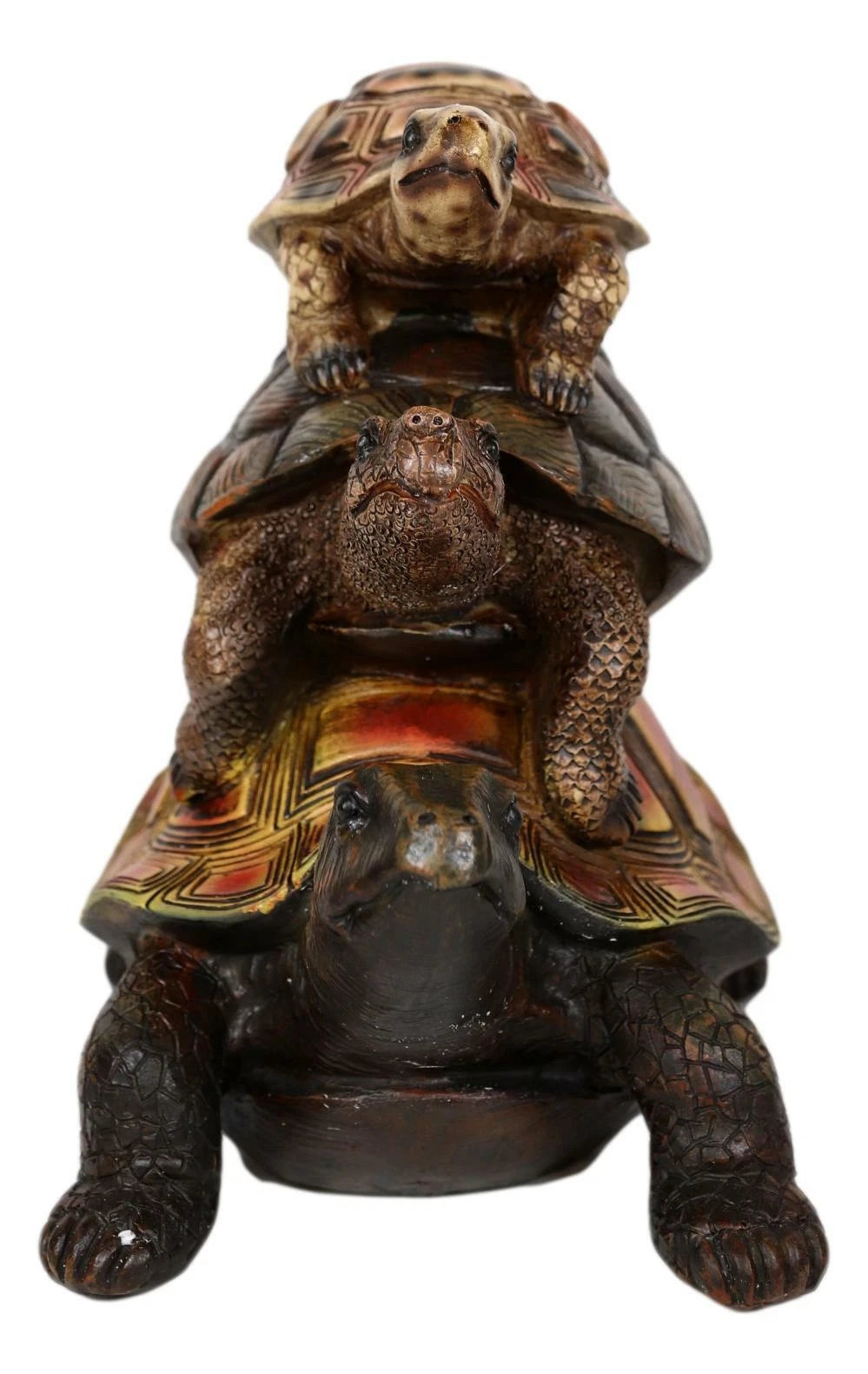 Nautical Marine Reptile 3 Stacked Acrobatic Turtles Tortoises Figurine Feng Shui-6