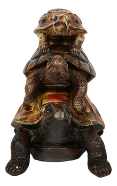 Nautical Marine Reptile 3 Stacked Acrobatic Turtles Tortoises Figurine Feng Shui-6
