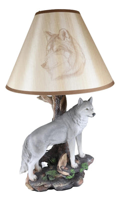 Alpha Gray Wolf Twilight Lone Hunter Wildlife 20"H Desktop Table Lamp Decor-11