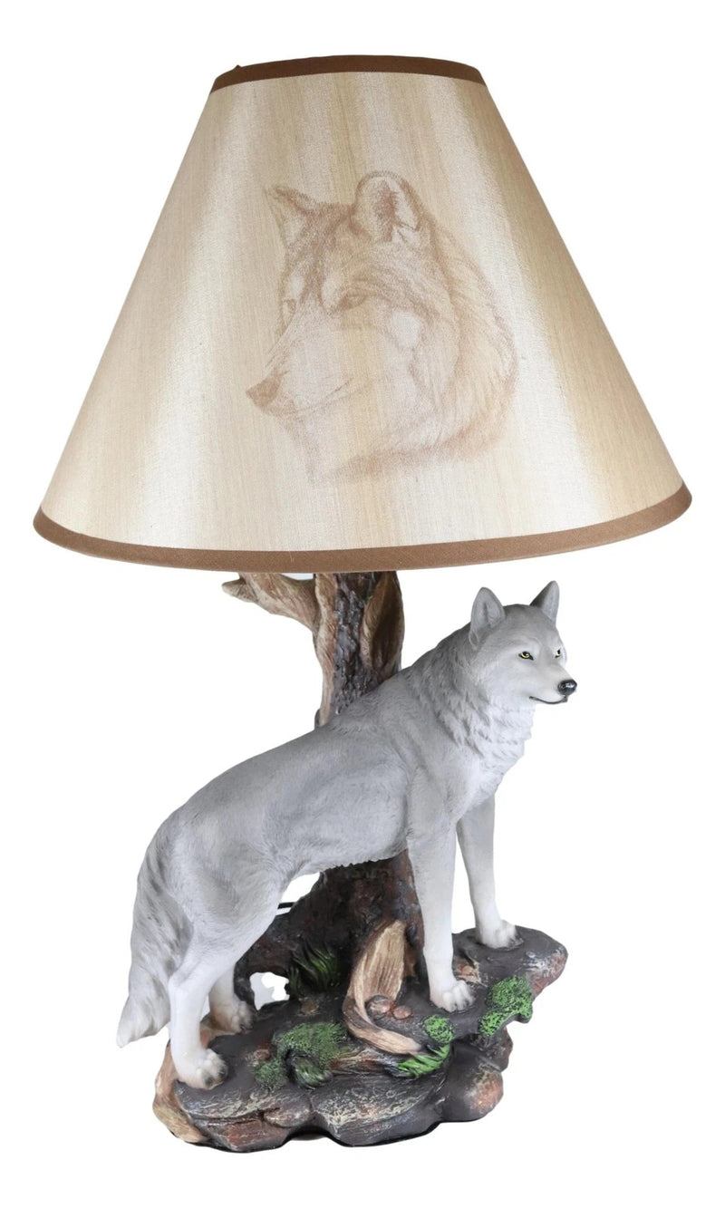 Alpha Gray Wolf Twilight Lone Hunter Wildlife 20"H Desktop Table Lamp Decor-11