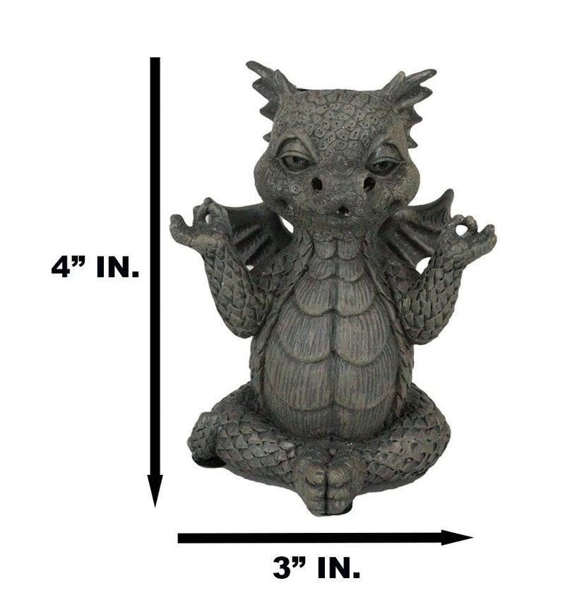 Zen Whimsical Garden Dragon Yoga Sitting In Meditation Backflow Incense Burner-9