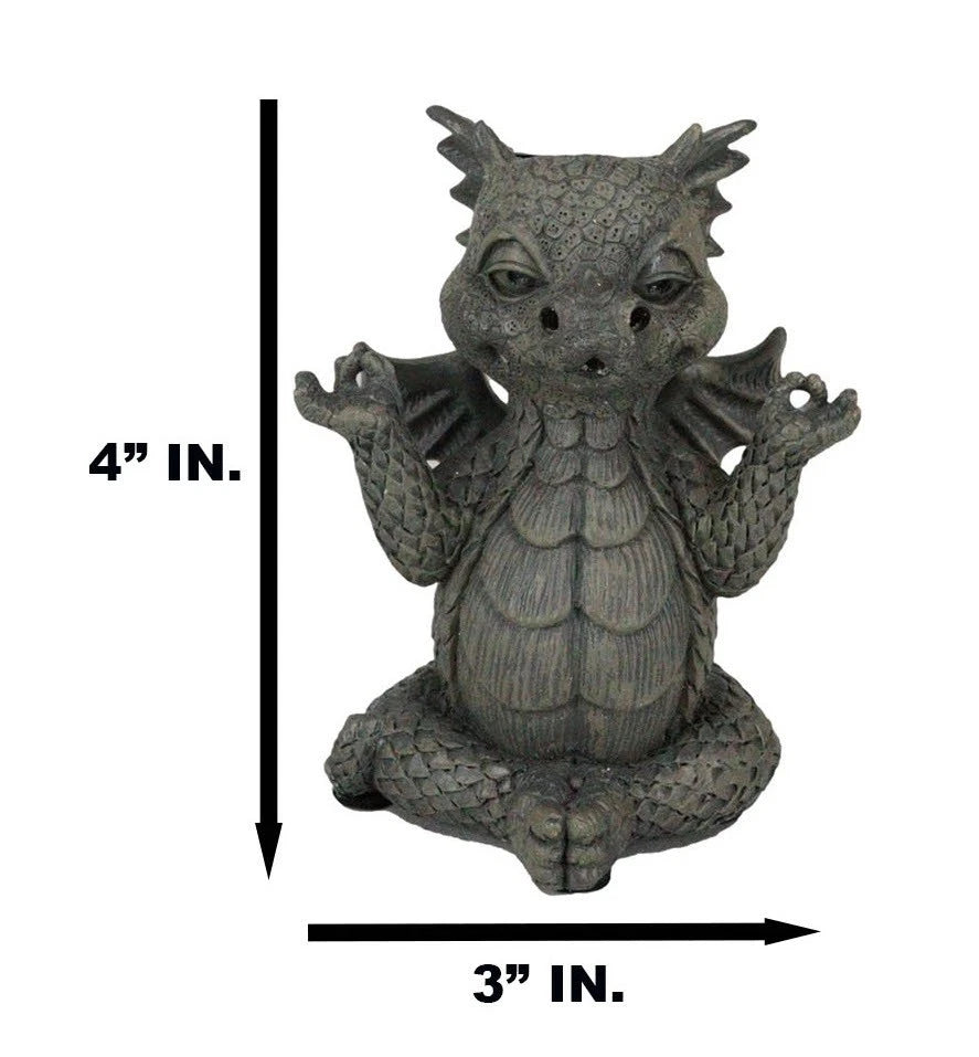 Zen Whimsical Garden Dragon Yoga Sitting In Meditation Backflow Incense Burner-9