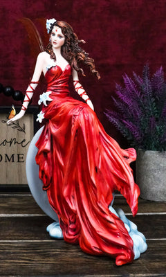 Nene Thomas Celestial Cupid Moon Crimson Wedding Fairy In Red Gown Statue-9