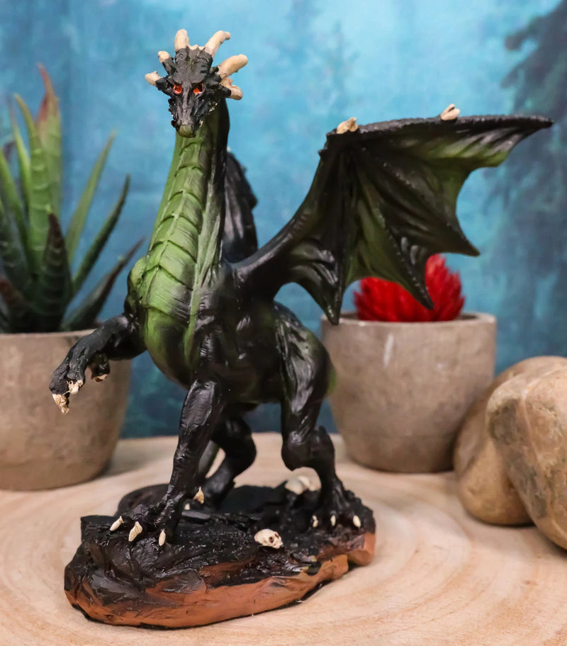 Fantasy Green Chested Celestial Midnight Dragon Black Ghost Small Figurine-7