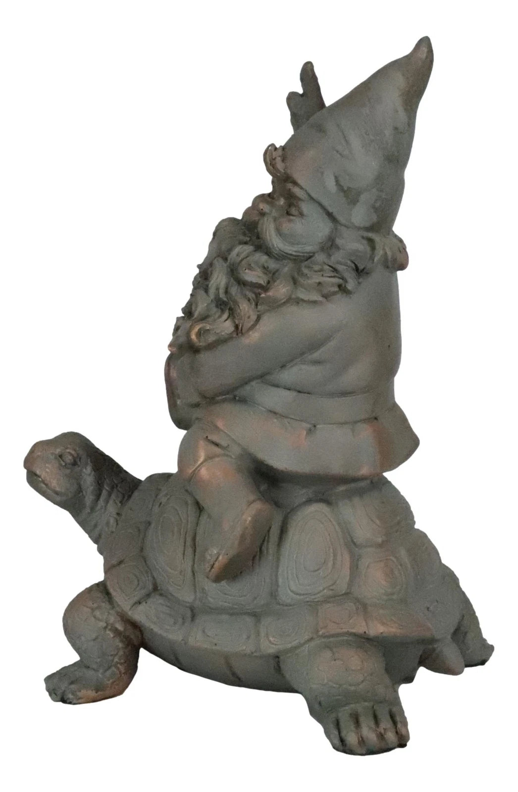 Adventurous Mr Gnome Sitting On Wild Rodeo Giant Tortoise Garden Figurine Decor-8