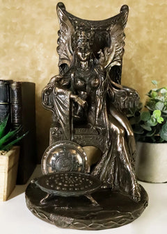 Celtic Goddess Of Fertility Maeve Seated On Throne Statue 11"H Medb Maev Decor-1