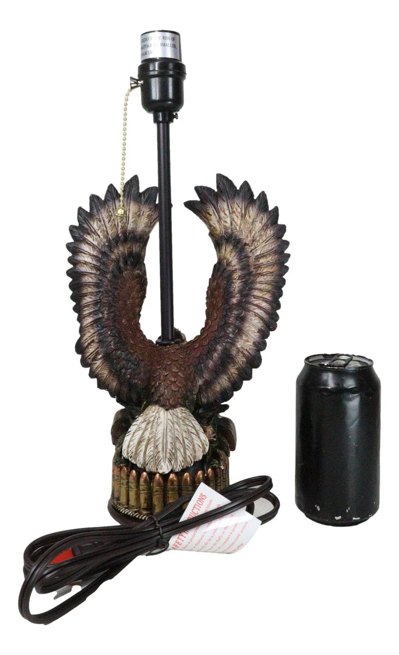 Western Bald Eagle Perching On Crossed Pistols Lone Star Bullets Table Lamp-9