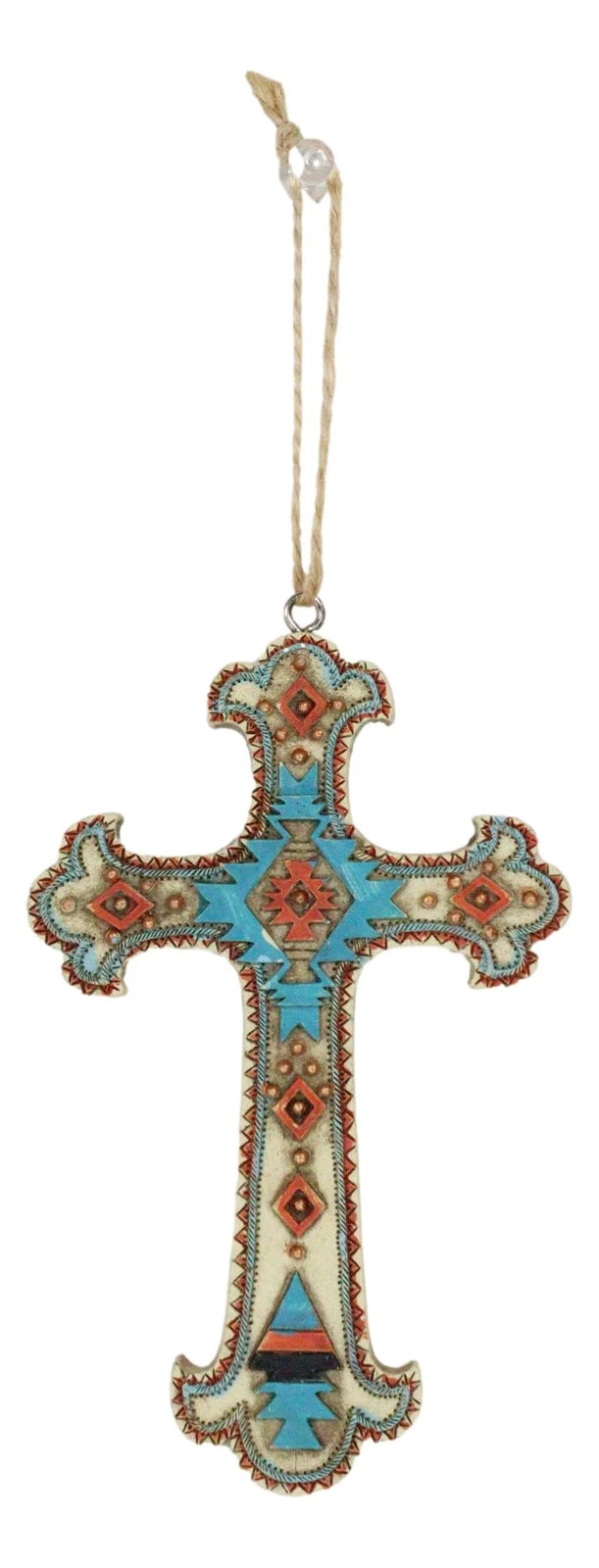 Rustic Western Native Indian Christian Crosses Set of 4 Christmas Tree Ornaments-10