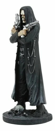 Assassin's Creed Hooded Grim Reaper Skeleton With Dual Beretta Pistols Statue-9