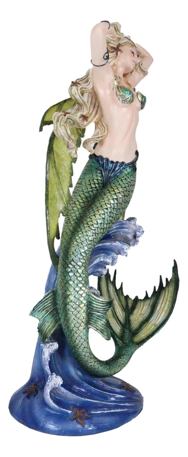 Large Nautical Ocean Dancing Mermaid Statue 26"H Goddess Venus Rising Figurine-10