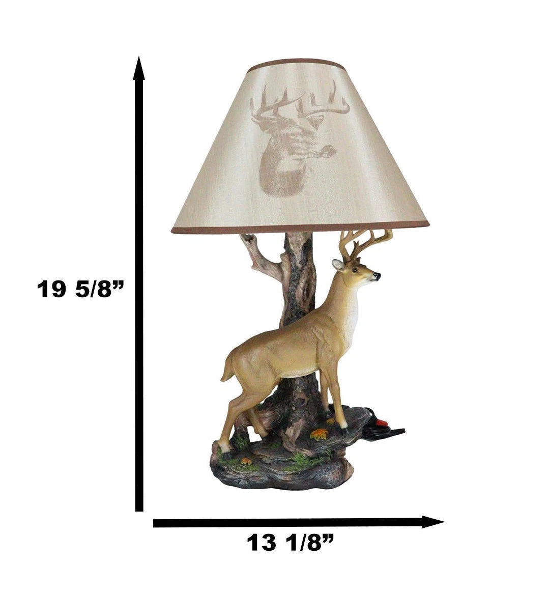 12 Point Whitetail Deer Buck Desktop Table Lamp With Shade Wild Life-10