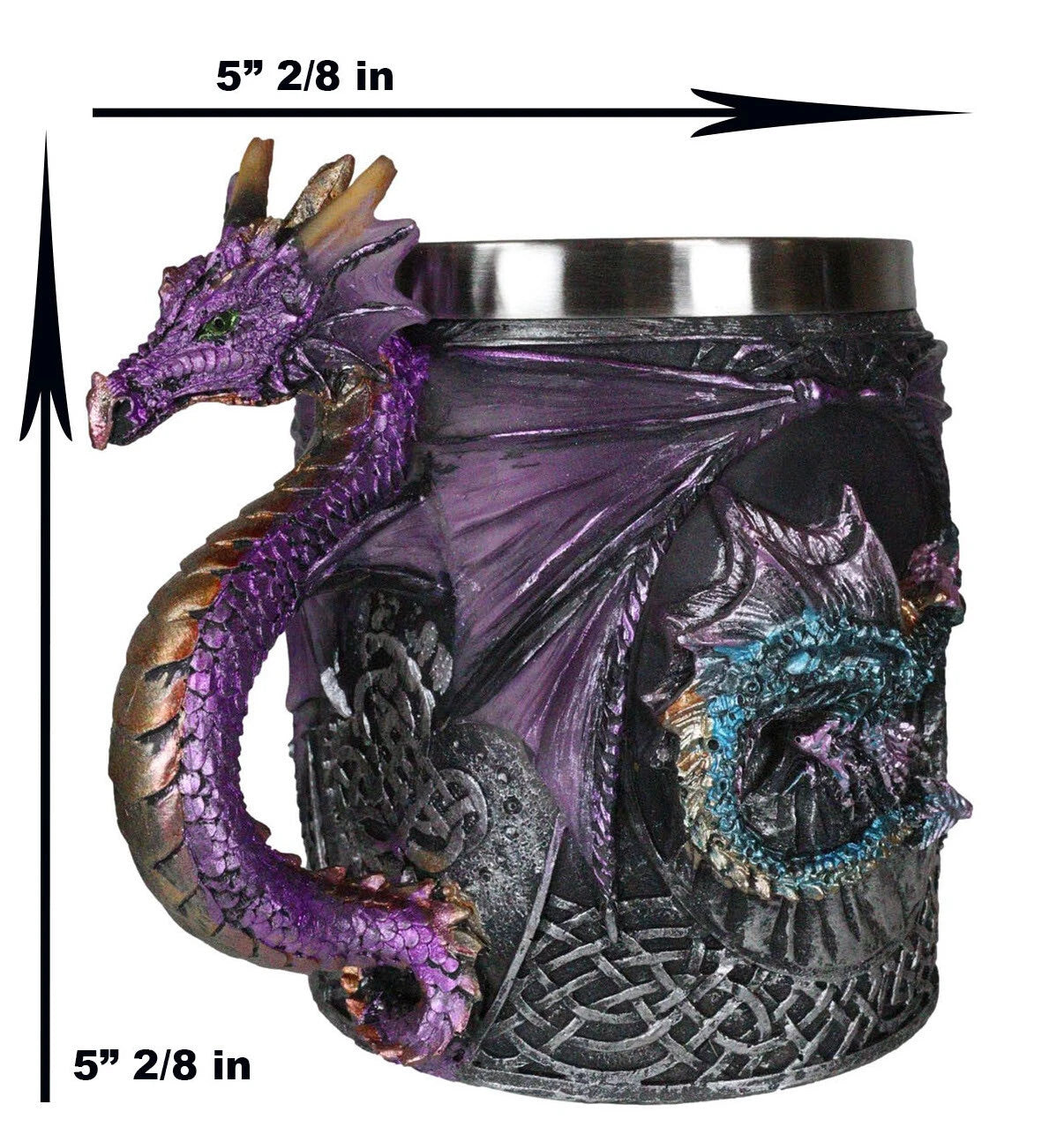Conception Blue Fire Purple Dragon Beer Stein Tankard Coffee Cup Mug 12oz-8