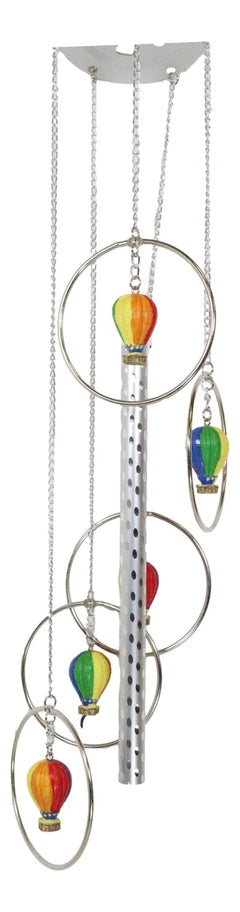 Colorful Hot Air Balloons Aircraft With Wicker Baskets Wind Chime Figurine-11