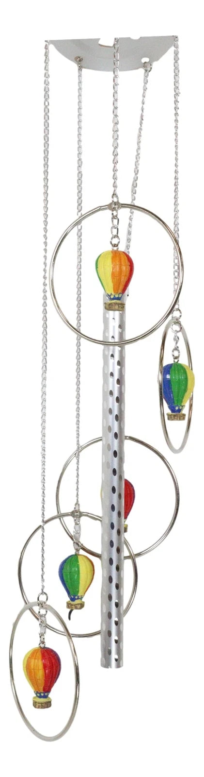Colorful Hot Air Balloons Aircraft With Wicker Baskets Wind Chime Figurine-11