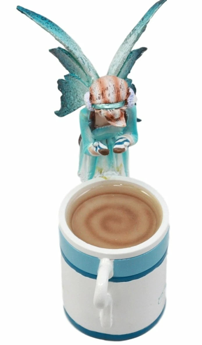 Amy Brown Teacup Creamy Hot Cocoa Whimsical Fairy Figurine 6"H-6