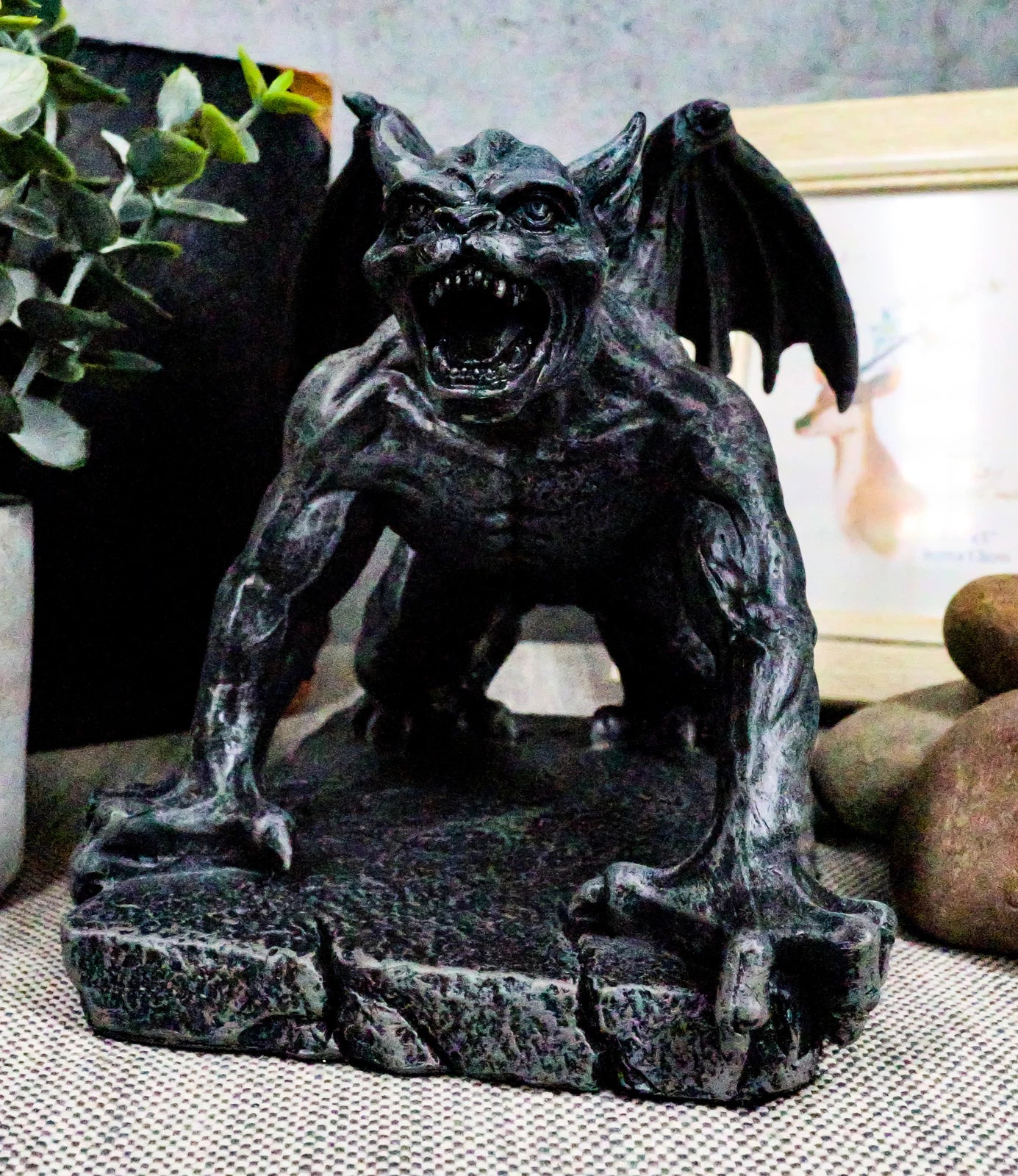 Winged Demonic Gargoyle Statue Gothic Night Crawler Sentry Stone Devil-7