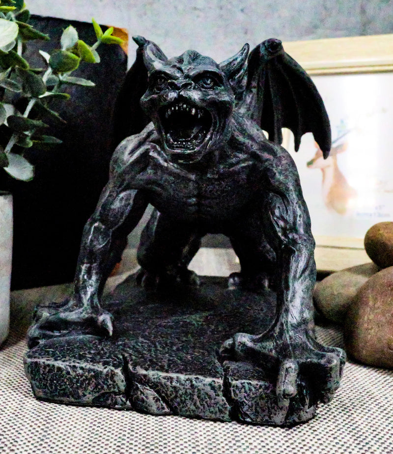 Winged Demonic Gargoyle Statue Gothic Night Crawler Sentry Stone Devil-7