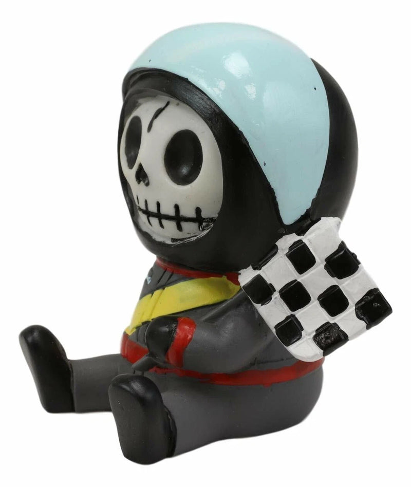 Furrybones Speed Racer With Helmet And Flag Skeleton Figurine Furry Bones Statue-5