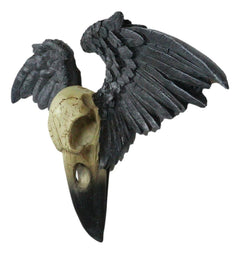 Ravenger Thanatos Raven Crow Skull With Black Angel Wings Wall Decor Plaque-6