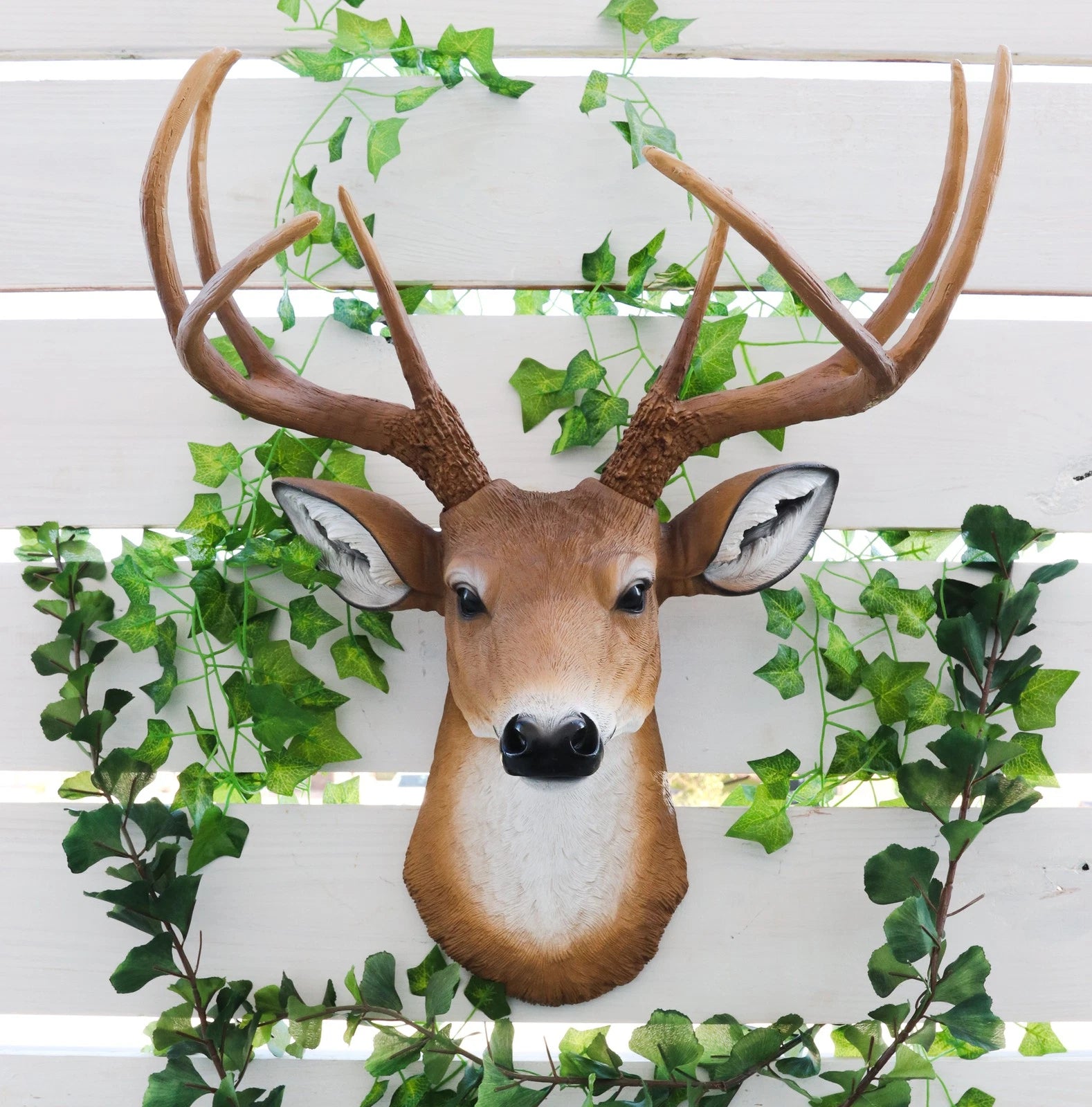 8 Point Buck Deer Bust Champion Wall Mount Sculpture Plaque Figurine 21"H-10