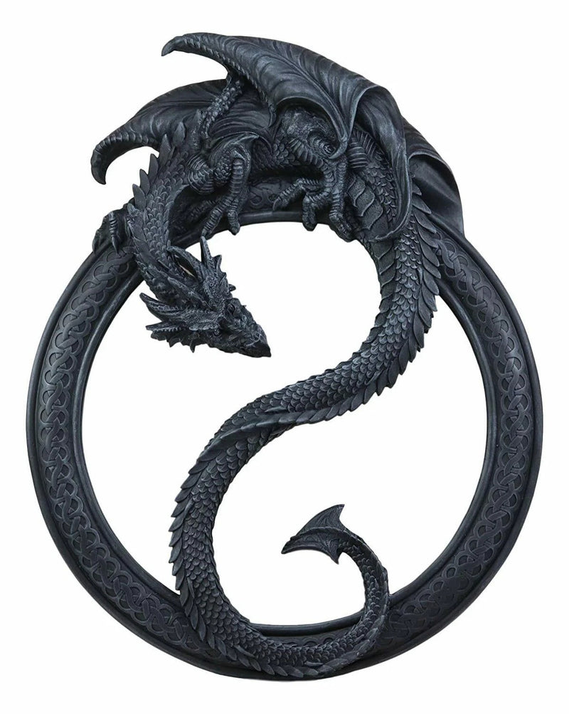 Feng Shui Yin Yang Harmony Celestial Dragon Wall Hanging Mirror Plaque Decor-8