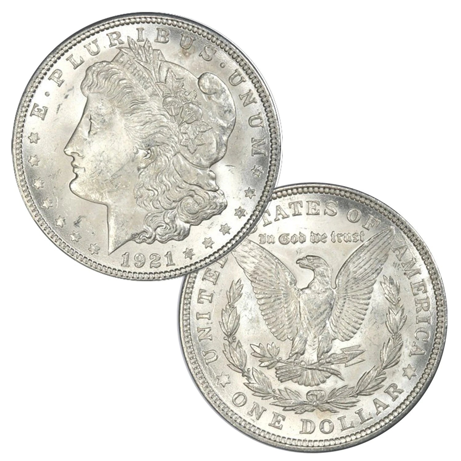 1921 Morgan Silver Dollar Gem Brilliant Uncirculated BU 90% Silver-3