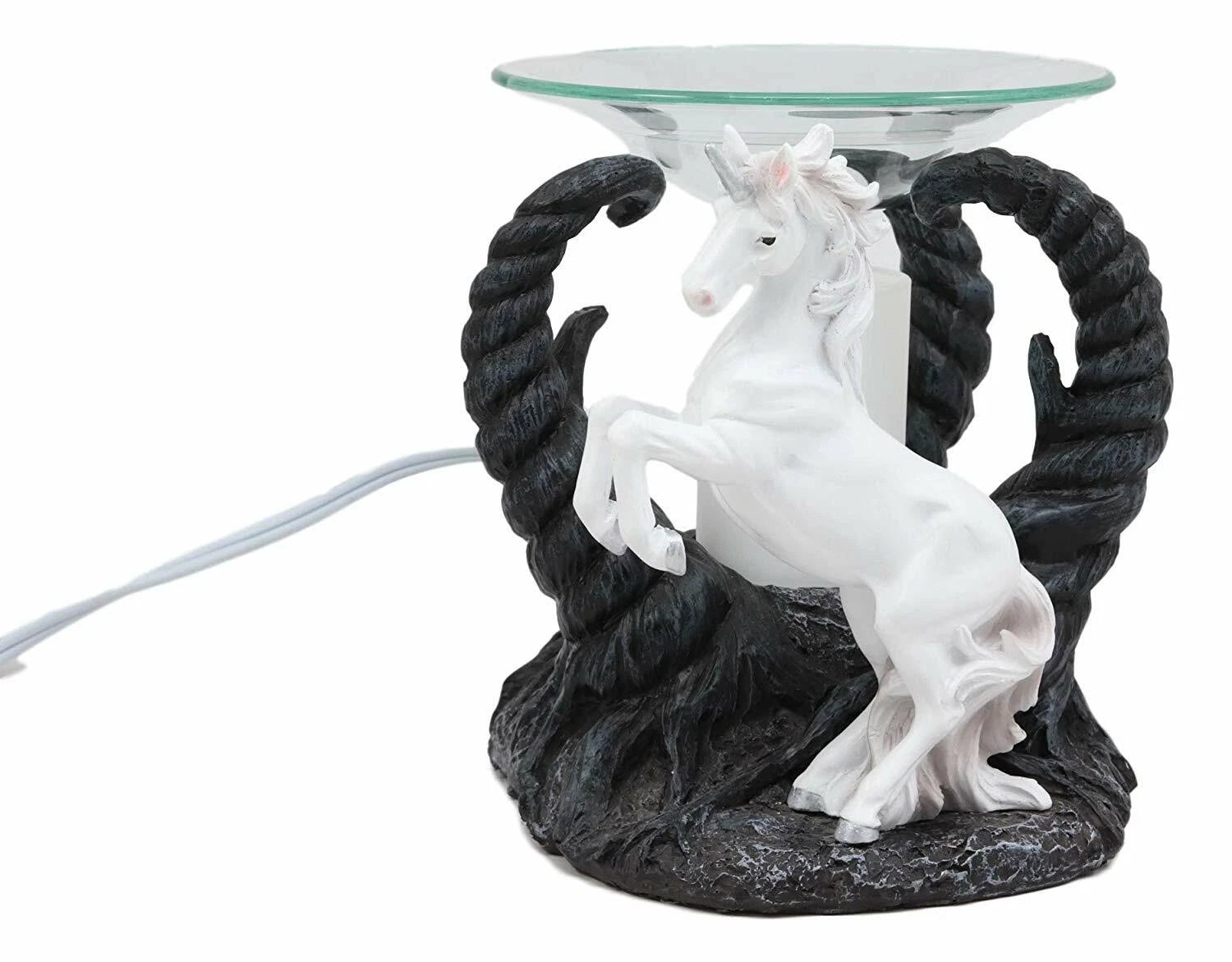 Figura calentadora de tartas eléctrica de unicornio blanco de Twisted Trees-8