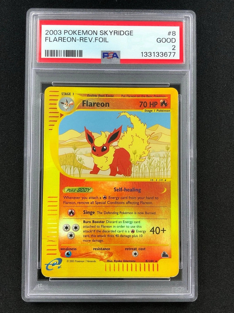 Pokemon 2003 Flareon Reverse Foil 8/144 PSA 2-1