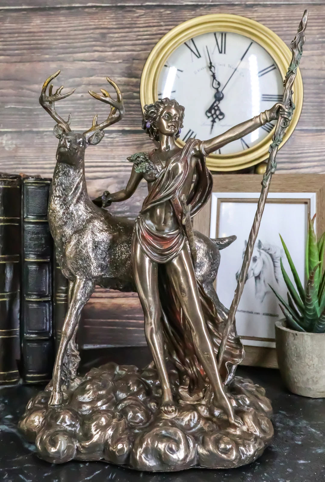 Greek Roman Goddess Of The Hunt Moon And Nature Diana With Stag Statue Artemis-8
