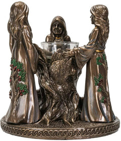 Triple Goddess Candle Holder, Mother Maiden Crone Figurine Home Decor for Living Room, Bedroom, Meditation Space, Witchcraft, Pagan, or Spiritual Display-6