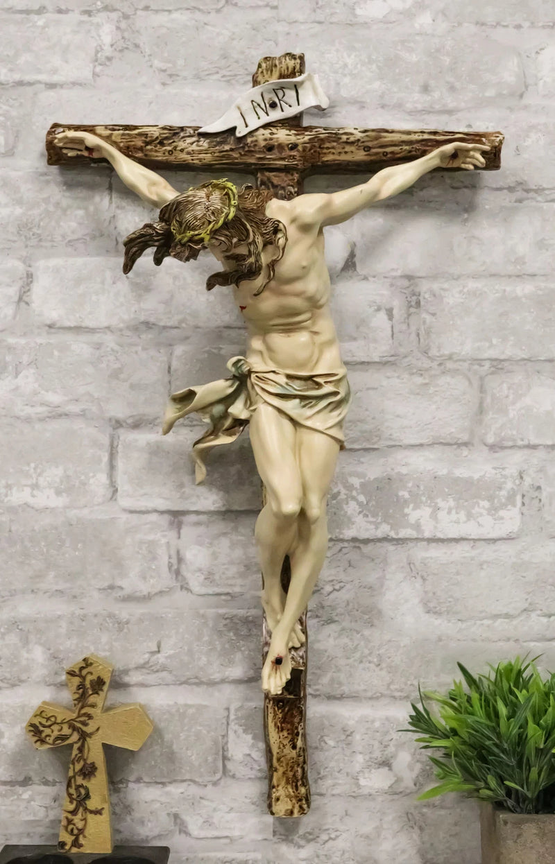 Jesus Christ Wall Cross, 20" Calvary Crucifix Hanging Plaque Religious Decor for Home, Church, Office, Prayer Room or Wall Display-1