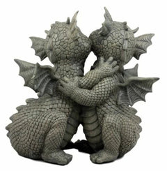 Fiery Romance Hatchling Dragon Lovers Garden Statue Faux Stone Resin Finish 10"H-6
