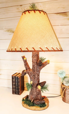 Large 26.75"H Vintage Rustic Mountain Pinecone Pine Tree Needles Bark Table Lamp-9