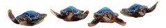 Blue Coastal Ocean Marine Giant Sea Turtle Miniature Figurines Pack Of 4-8