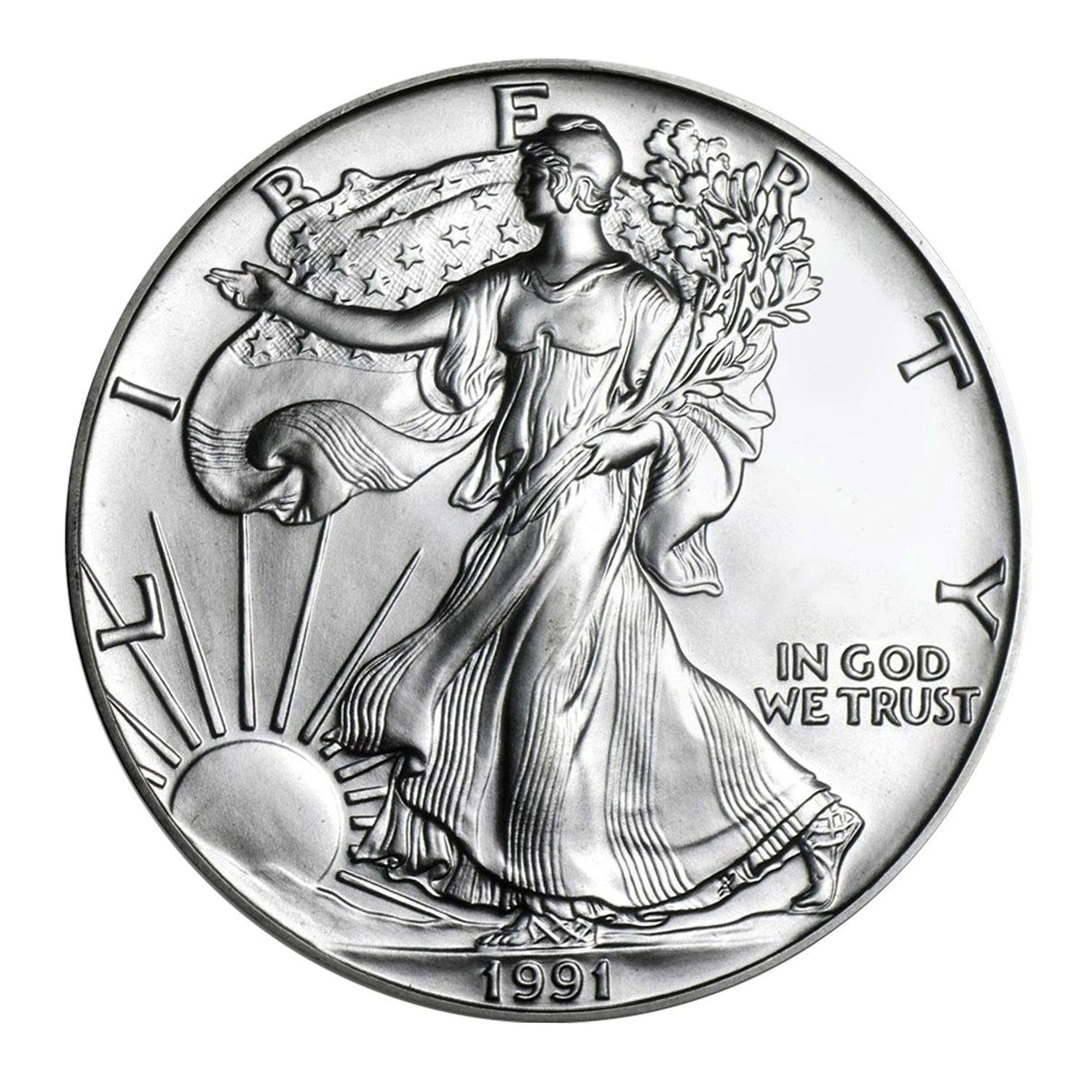 American Silver Eagle MS69 PCGS de 1 dólar de 1991