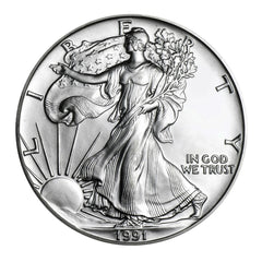 1991 $1 American Silver Eagle MS69 PCGS-2