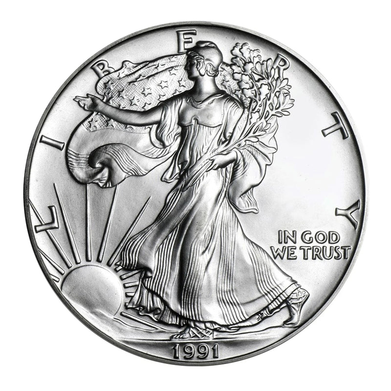 1991 $1 American Silver Eagle MS69 PCGS-2