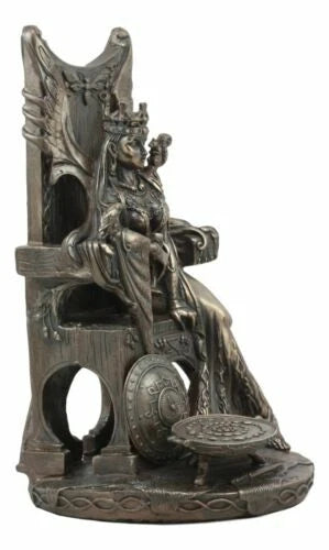 Celtic Goddess Of Fertility Maeve Seated On Throne Statue 11"H Medb Maev Decor-8