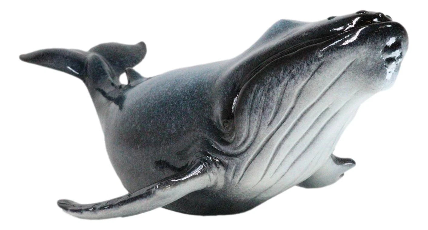 Large Nautical Ocean Marine Baleen Blue Humpback Whale Swimming Figurine 17"L-8