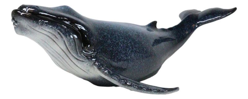 Large Nautical Ocean Marine Baleen Blue Humpback Whale Swimming Figurine 17"L-9